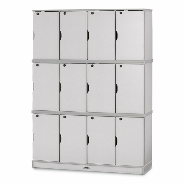 Jonti-Craft Rainbow Accents Stacking Lockable Lockers, Triple Stack, Gray 4697JC000